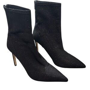JEWEL BADGLEY MISHKA - BLACK WITH SHIMMER -  SOCK STYLE  BOOTIES - SIZE 8.5 - S2
